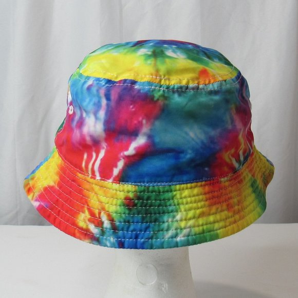 H&M Tie Dye Multicolor Rainbow Bucket Hat One Size Adult - Picture 3 of 7